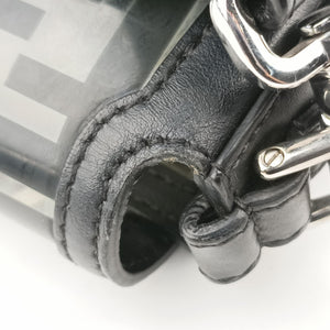 Pre-owned Fendi BAGUETTE Clear×black PVC coated canvas 8BR600 shoulderbag | stylenewstar