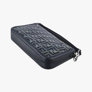 Pre-owned Fendi BAGUETTE Clear×black PVC coated canvas 8BR600 shoulderbag | stylenewstar