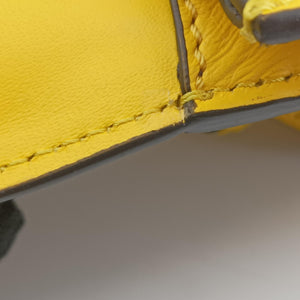 Pre-owned Fendi Zucca Flat Baguette Yellow×white Leather×canvas 7VA524 shoulderbag | stylenewstar