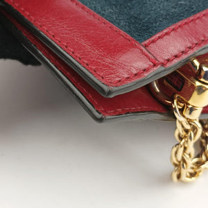Pre-owned Gucci Ophidia Navy×red Suede x leather 503877 shoulderbag | stylenewstar