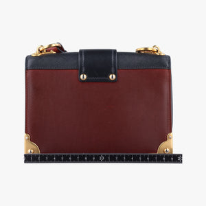 Pre-owned Prada Animalier Cahier Lions Head Brown×black Leather 1BD089 shoulderbag | stylenewstar