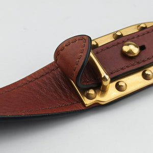 Pre-owned Prada Animalier Cahier Lions Head Brown×black Leather 1BD089 shoulderbag | stylenewstar