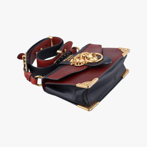 Pre-owned Prada Animalier Cahier Lions Head Brown×black Leather 1BD089 shoulderbag | stylenewstar