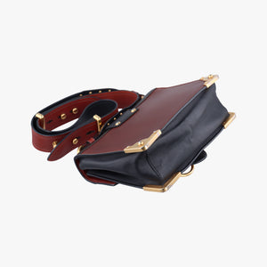 Pre-owned Prada Animalier Cahier Lions Head Brown×black Leather 1BD089 shoulderbag | stylenewstar