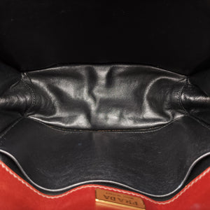 Pre-owned Prada Animalier Cahier Lions Head Brown×black Leather 1BD089 shoulderbag | stylenewstar