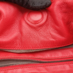 Pre-owned Bottega Veneta CAMPANA Intrecciato Red lambskin shoulderbag | stylenewstar