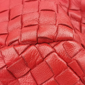 Pre-owned Bottega Veneta CAMPANA Intrecciato Red lambskin shoulderbag | stylenewstar