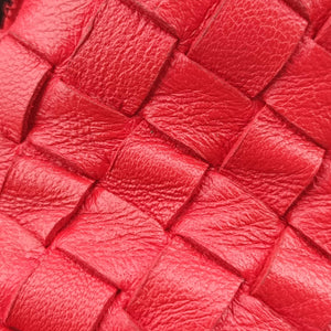 Pre-owned Bottega Veneta CAMPANA Intrecciato Red lambskin shoulderbag | stylenewstar