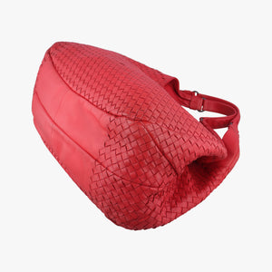 Pre-owned Bottega Veneta CAMPANA Intrecciato Red lambskin shoulderbag | stylenewstar