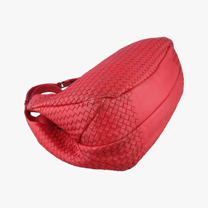 Pre-owned Bottega Veneta CAMPANA Intrecciato Red lambskin shoulderbag | stylenewstar