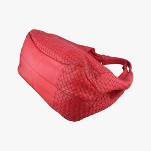 Pre-owned Bottega Veneta CAMPANA Intrecciato Red lambskin shoulderbag | stylenewstar
