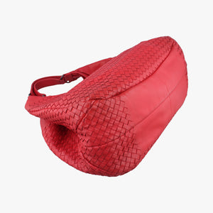 Pre-owned Bottega Veneta CAMPANA Intrecciato Red lambskin shoulderbag | stylenewstar