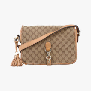 Pre-owned Gucci Marrakech Messenger Brown canvas 257024 shoulderbag | stylenewstar