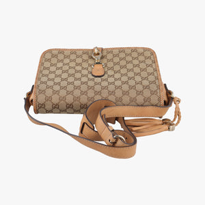 Pre-owned Gucci Marrakech Messenger Brown canvas 257024 shoulderbag | stylenewstar