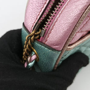 Pre-owned Gucci Laminate pink×blue Leather 534951 shoulderbag | stylenewstar