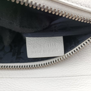 Pre-owned Christian Dior Saddle White Leather bum bag/waist bag | stylenewstar