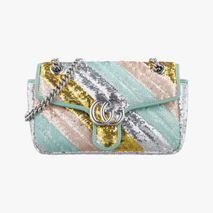 Pre-owned Gucci GG Marmont Multicolour Sequins 443497 shoulderbag | stylenewstar