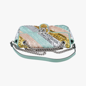 Pre-owned Gucci GG Marmont Multicolour Sequins 443497 shoulderbag | stylenewstar