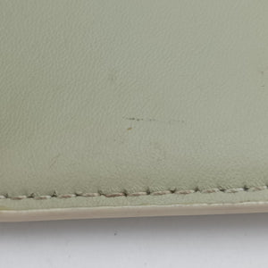 Pre-owned Burberry Monogram Quilted TB Mini Chain White×Green Leather shoulderbag | stylenewstar