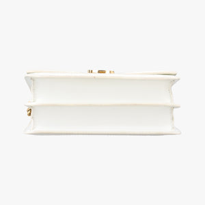 Pre-owned Burberry Monogram Quilted TB Mini Chain White×Green Leather shoulderbag | stylenewstar