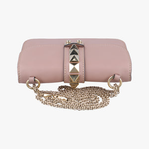 Pre-owned Valentino Rockstud Glam Lock Pink Leather shoulderbag | stylenewstar