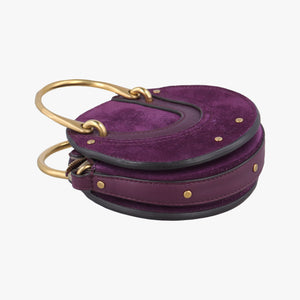 Vintage Chloe Small Pixie Round Top Purple Leather x Suede shoulderbag | stylenewstar