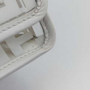 Pre-owned Fendi KAN I F White PVC coated canvas 8BT286 shoulderbag | stylenewstar