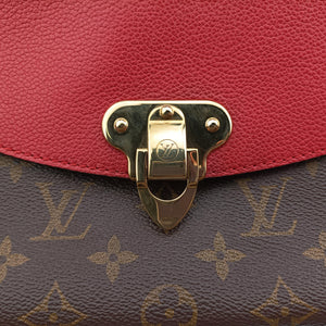 Pre-owned Louis Vuitton SAINT PLACIDE brown×CERISE Monogram Canvas×calf leather M43713 shoulderbag | stylenewstar