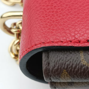 Pre-owned Louis Vuitton SAINT PLACIDE brown×CERISE Monogram Canvas×calf leather M43713 shoulderbag | stylenewstar