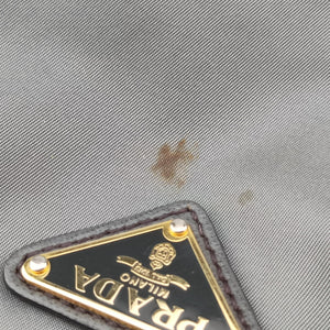 Pre-owned Prada Triangle logo Grey nylon × leather BR4991 handbag | stylenewstar