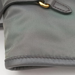 Pre-owned Prada Triangle logo Grey nylon × leather BR4991 handbag | stylenewstar