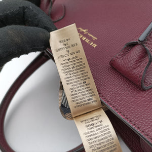 Pre-owned Burberry Medium Banner Burgundy×gray×beige×dark navy leather shoulderbag | stylenewstar