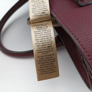 Pre-owned Burberry Medium Banner Burgundy×gray×beige×dark navy leather shoulderbag | stylenewstar