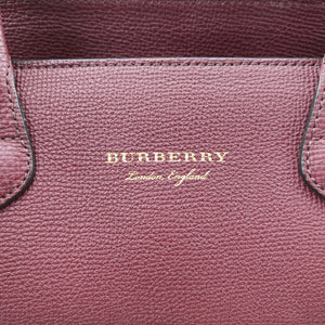 Pre-owned Burberry Medium Banner Burgundy×gray×beige×dark navy leather shoulderbag | stylenewstar