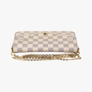 Pre-owned Louis Vuitton Pochette FéLICIE Azur Damier Canvas N63106 shoulderbag | stylenewstar