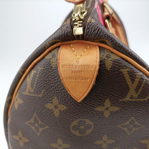 Pre-owned Louis Vuitton Speedy 30 Grenade V brown×pink Monogram Canvas M41533 handbag | stylenewstar