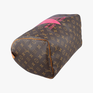 Pre-owned Louis Vuitton Speedy 30 Grenade V brown×pink Monogram Canvas M41533 handbag | stylenewstar