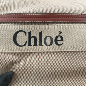 Pre-owned Chloe Woody Beige x Brown x Black canvas handbag | stylenewstar