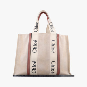 Pre-owned Chloe Woody Beige x Brown x Black canvas handbag | stylenewstar