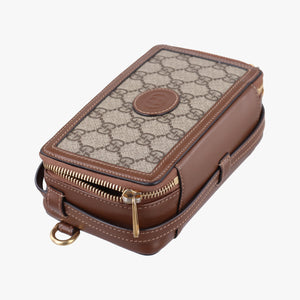 Pre-owned Gucci Interlocking G Brown PVC coated canvas 671674 shoulderbag | stylenewstar