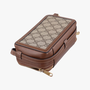 Pre-owned Gucci Interlocking G Brown PVC coated canvas 671674 shoulderbag | stylenewstar