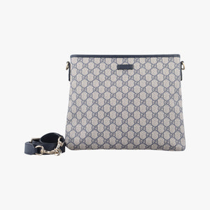 Pre-owned Gucci GG Supreme Grey PVC coated canvas 388924 shoulderbag | stylenewstar