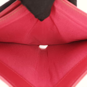 Pre-owned Chanel Quilted CC logo Orange Patent A31509 long-wallet | stylenewstar