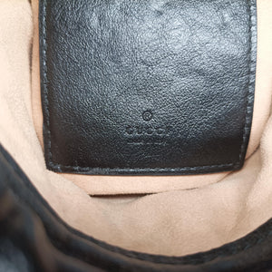 Pre-owned Gucci GG Marmont Black×red Leather 573817 shoulderbag | stylenewstar