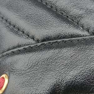 Pre-owned Gucci GG Marmont Black×red Leather 573817 shoulderbag | stylenewstar