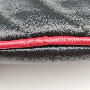 Pre-owned Gucci GG Marmont Black×red Leather 573817 shoulderbag | stylenewstar