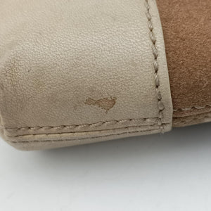 Pre-owned Loewe Anagram Brown×white Suede × leather shoulderbag | stylenewstar