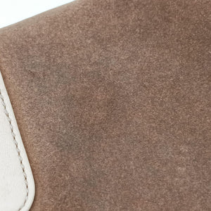 Pre-owned Loewe Anagram Brown×white Suede × leather shoulderbag | stylenewstar