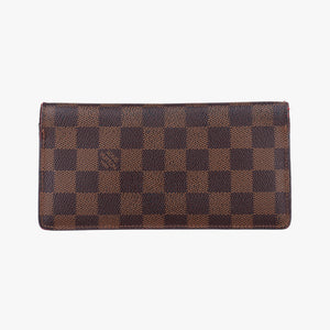 Pre-owned Louis Vuitton Damier Portefeuille Brazza Bifold EBENE Damier Canvas N60017 long-wallet | stylenewstar