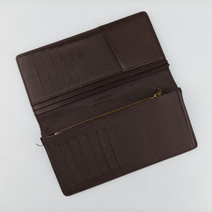 Pre-owned Louis Vuitton Damier Portefeuille Brazza Bifold EBENE Damier Canvas N60017 long-wallet | stylenewstar